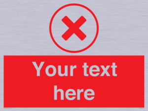 Custom red background, red cross in circle sign